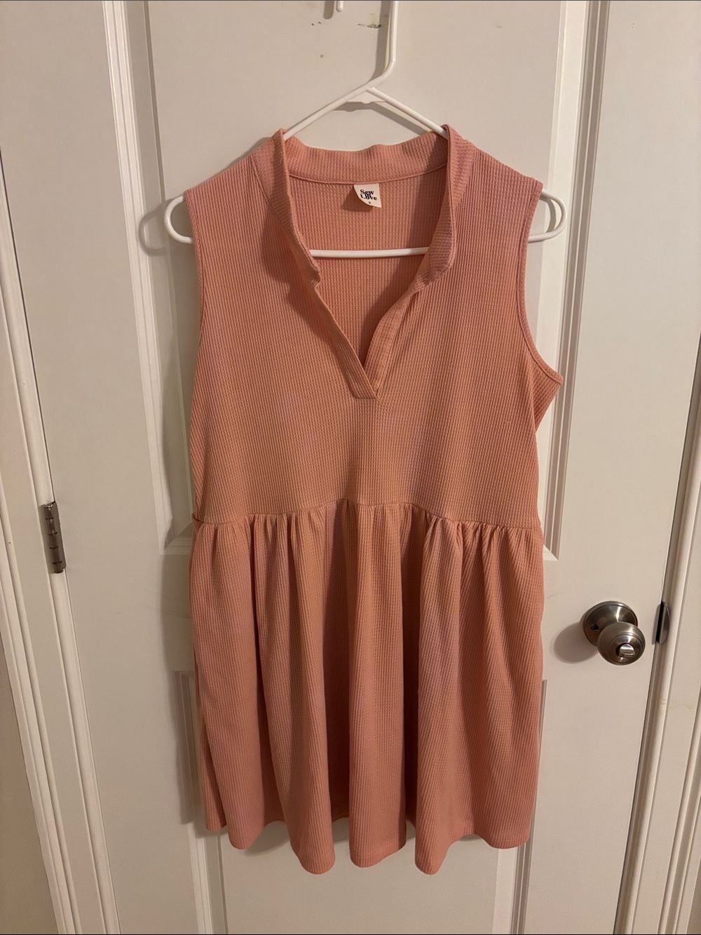 Sew In Love Sleeveless Rose Pink V-Notch Mini Dress